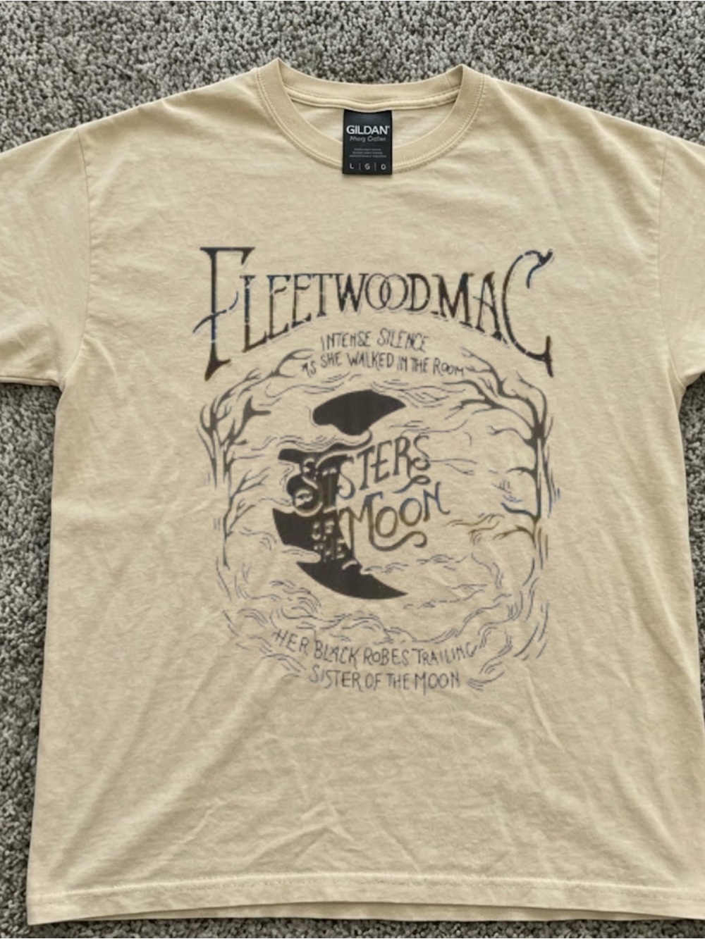 Gildan Beige Fleetwood Mac 'Sisters of the Moon' Graphic Tee